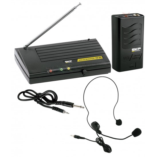 VHF-795 SKP PRO AUDIO Single Channel VHF Wireless Lavalier/Guitar Cable Microphone System 